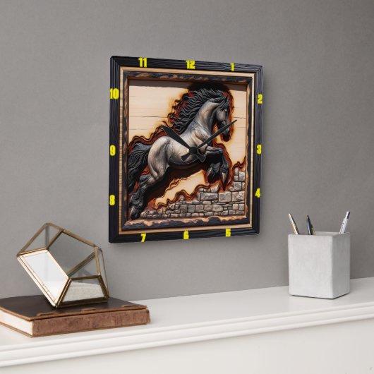 Andalusische sprong: kunst, tijd, stijl, vrijheid vierkante klok (Kantoor)