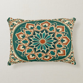 Andalusische Ster Folk Teal Terracotta Worp Kussen