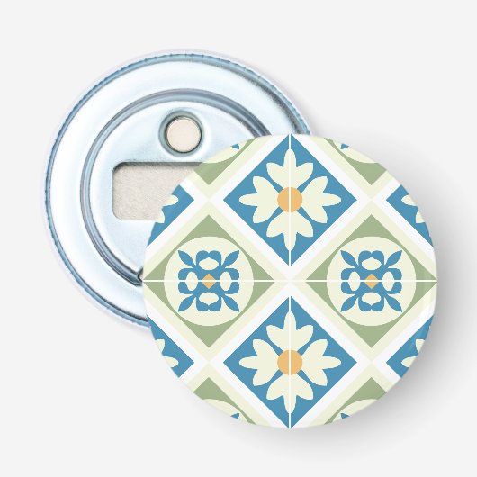 Andalusische Tegels 13 Button Flesopener (Voorkant)