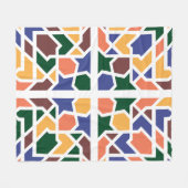 Andalusische Tegels 1 Fleece Deken (Voorkant (Horizontaal))