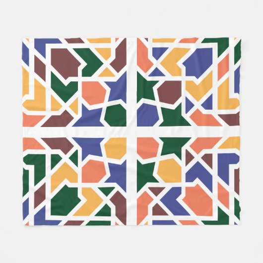 Andalusische Tegels 1 Fleece Deken (Voorkant (Horizontaal))