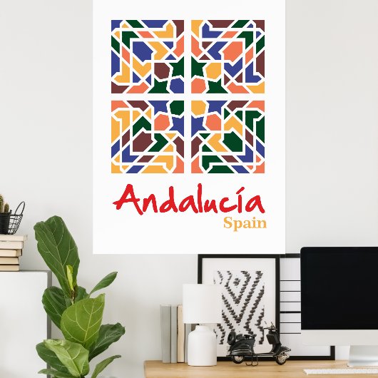 Andalusische Tegels 1 Poster (Thuiskantoor)