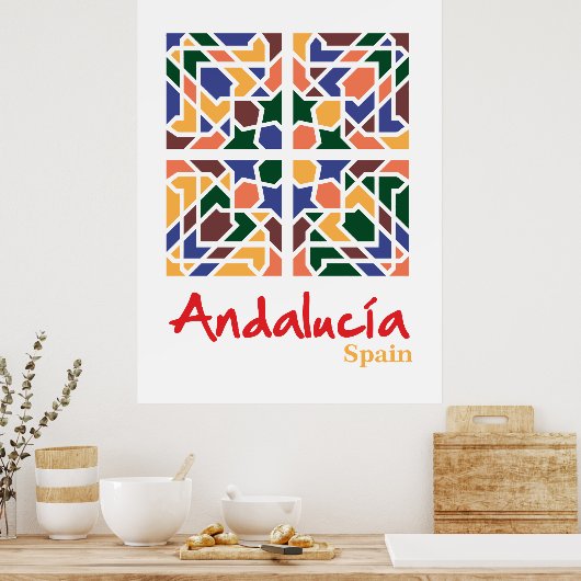 Andalusische Tegels 1 Poster (Keuken)