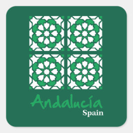 Andalusische Tegels 2 Vierkante Sticker