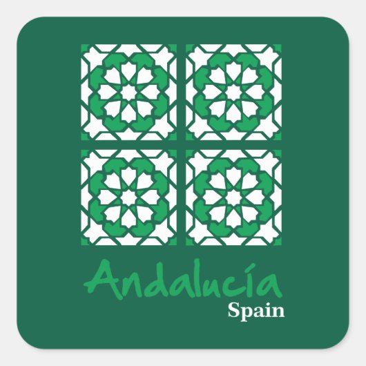 Andalusische Tegels 2 Vierkante Sticker (Voorkant)