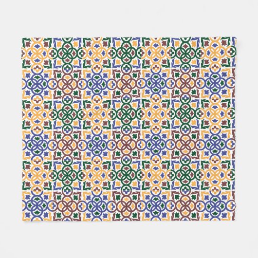 Andalusische Tegels 3 Fleece Deken (Voorkant (Horizontaal))