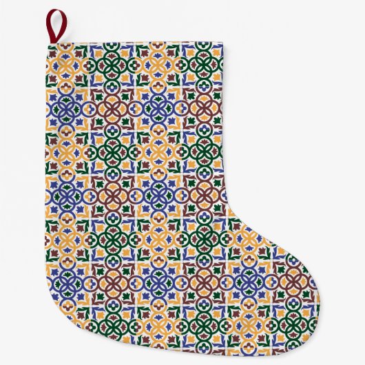 Andalusische Tegels 3 Grote Kerstsok (Voorkant)