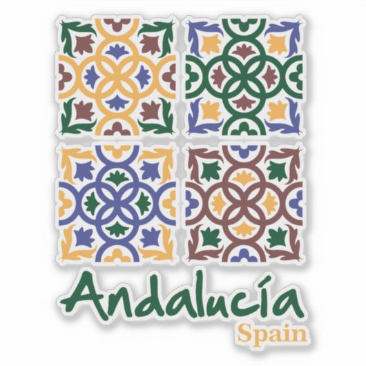 Andalusische Tegels 3 Sticker (Voorkant)