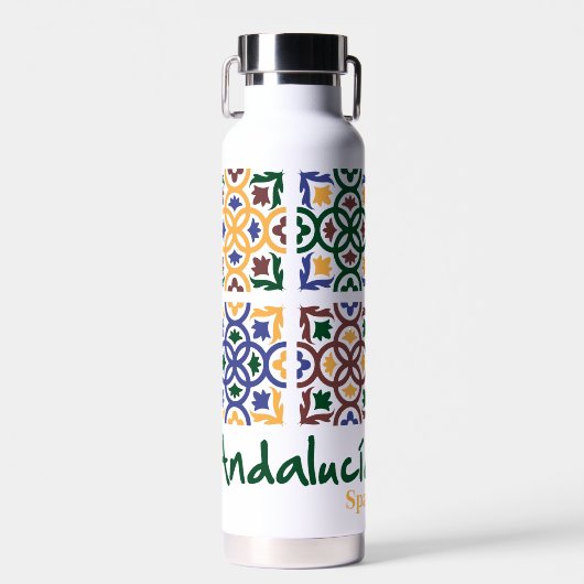 Andalusische Tegels 3 Waterfles (Voorkant)