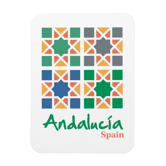 Andalusische Tegels 4 Magneet (Verticaal)