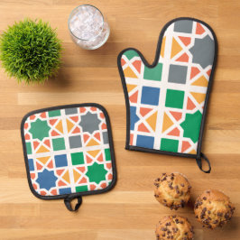 Andalusische Tegels 4 Ovenwant & Pannenlap Set