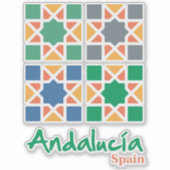 Andalusische Tegels 4 Sticker (Voorkant)
