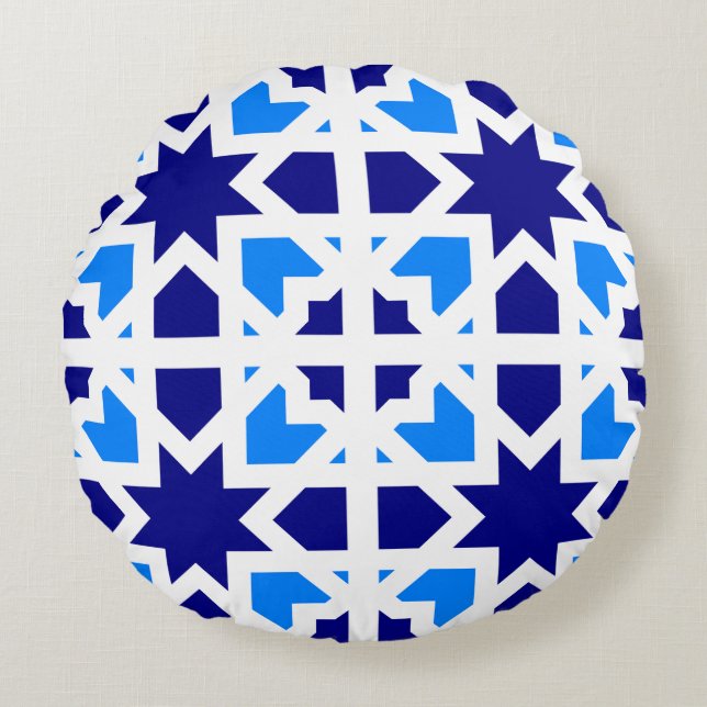 Andalusische Tegels 6 Rond Kussen (Voorkant)