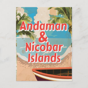 Andaman en Nicobar-eiland Oude vakantieposter Briefkaart