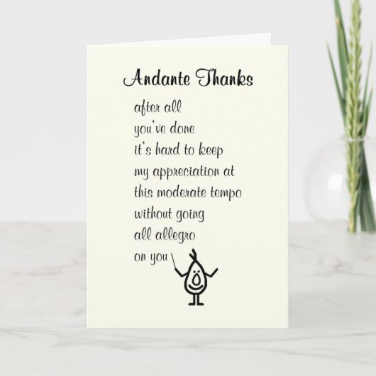 Andante Bedankt een grappige dank je wel gedicht (Voorkant)