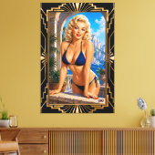 Andea Vieri Is Het Boegbeeld van Pin-up Meisje Gla Canvas Afdruk (Insitu (Woonkamer))