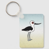Andean Avocet Schattigee vogelbare Cartoon Bird Sleutelhanger (Voorkant)