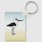 Andean Avocet Schattigee vogelbare Cartoon Bird Sleutelhanger (Achterkant)