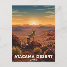 Andean Fox in de Atacama woestijn in Chili Briefkaart