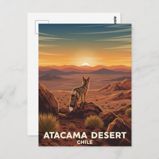 Andean Fox in de Atacama woestijn in Chili Briefkaart (Voorkant / Achterkant)