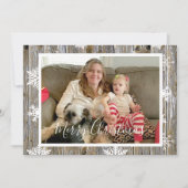 Ander hout en neusvlokken Fotokerstmis Feestdagenkaart (Voorkant)