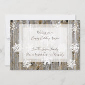 Ander hout en neusvlokken Fotokerstmis Feestdagenkaart (Achterkant)