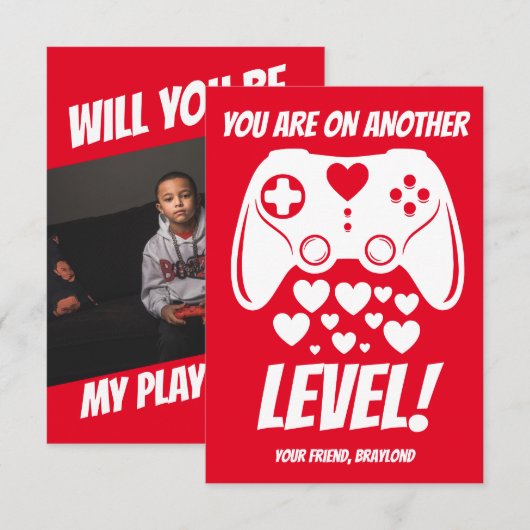 Ander Niveau Videospel Valentijnskaart (Voorkant / Achterkant)