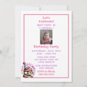 Ander thema meisje verjaardagsfeest kaart (Achterkant)