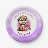 Ander thema meisje verjaardagsfeest papieren bordje (Voorkant)