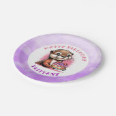 Ander thema meisje verjaardagsfeest papieren bordje (Gekanteld)