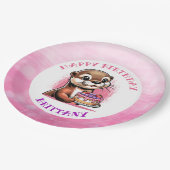 Ander thema meisje verjaardagsfeest papieren bordje (Gekanteld)