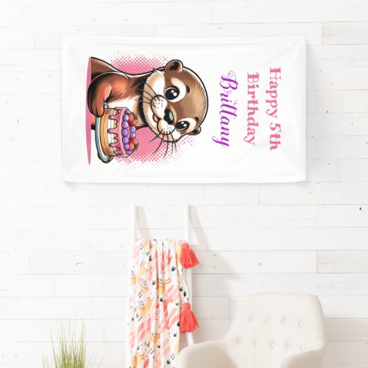 Ander thema meisje verjaardagsfeest spandoek (Insitu)