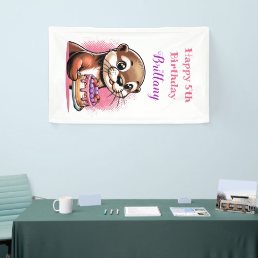 Ander thema meisje verjaardagsfeest spandoek (Beurs)