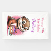 Ander thema meisje verjaardagsfeest spandoek (Horizontaal)