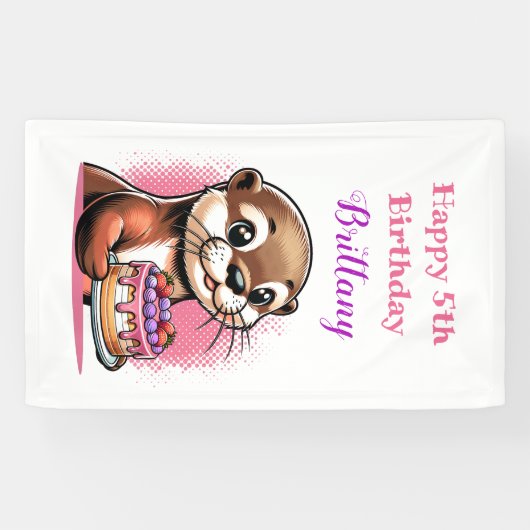 Ander thema meisje verjaardagsfeest spandoek (Horizontaal)