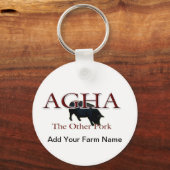 Ander varkensvlees, voeg uw naam van het Boerderij Sleutelhanger (Voorkant)