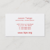 Ander Visitekaartje, rood Visitekaartje (Achterkant)