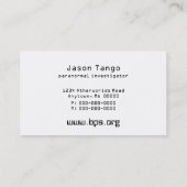 Ander Visitekaartje, zwart Visitekaartje (Achterkant)