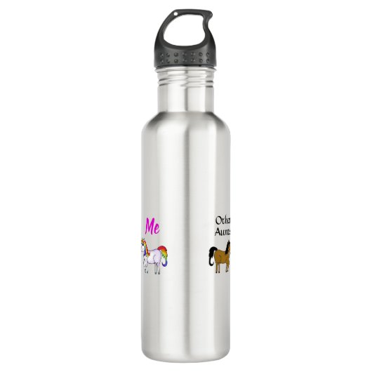 Andere Aunts Me Unicorn Metal Waterfles (Voorkant)