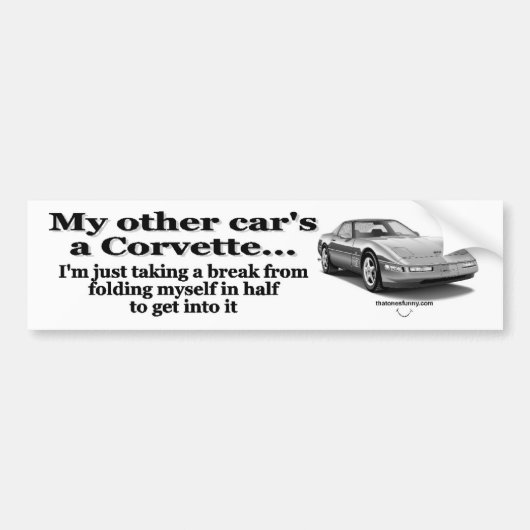 Andere auto's zijn een Corvette Bumpersticker (Voorkant)