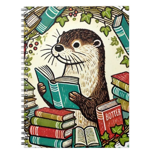 Andere boekachtige illustratielezers lezen notitieboek (Voorkant)