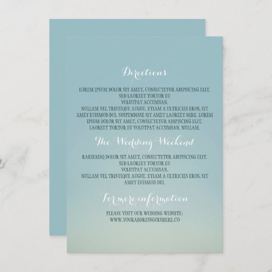 Andere bruiloft details informatiekaartje (Voorkant / Achterkant)