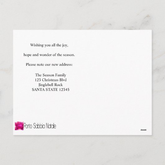 Andere deur - Kerstkrans nieuw adres kaart (Achterkant)