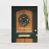 Andere deur - Kerstkrans nieuw adres kaart (Voorkant)