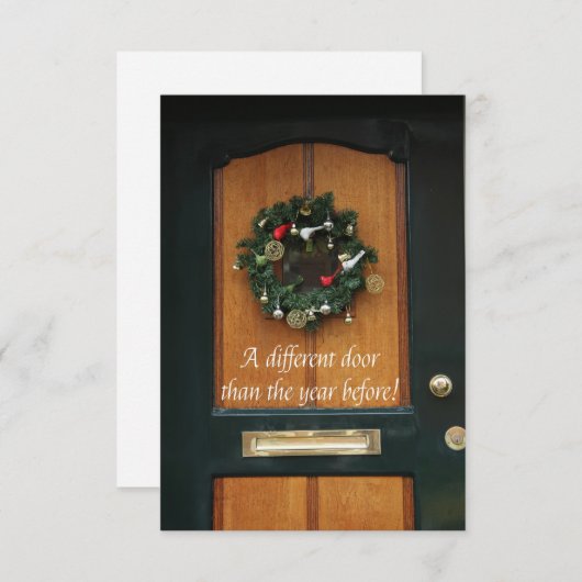 Andere deur - Kerstkrans nieuw adres kaart (Voorkant / Achterkant)