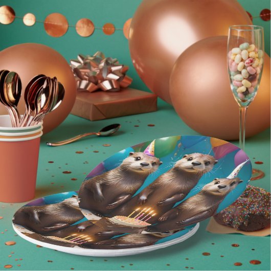 andere drieling verjaardagsfeestje, papieren bordje (Multi)