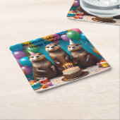 Andere drielingen zijn dol op je verjaardagsfeestj kartonnen onderzetters (Schuin)