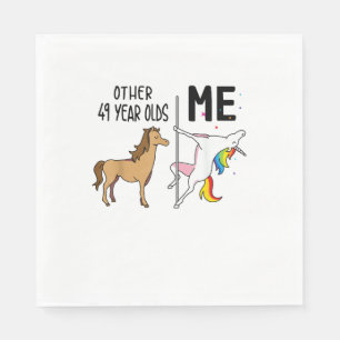 Andere Eenhoorn 49 Jaar Verjaardag En Mij Geschenk Servet
