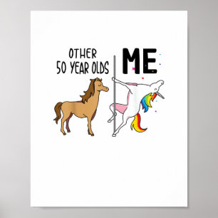 Andere Eenhoorn 50 Jaar Oude Verjaardag En Mij Cad Poster