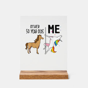 Andere Eenhoorn 50 Jaar Oude Verjaardag En Mij Ges Acryl Bord